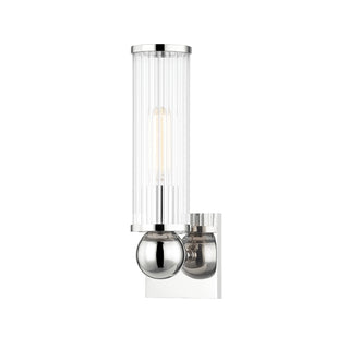 Buy polished-nickel-with-clear-glass-and-clear-shade Malone Outdoor (Damp) Sconce by Hudson Valley