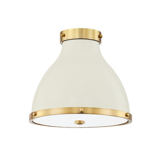 Buy aged-brass-off-white-with-off-white-glass-and-white-shade Painted No. Outdoor (Damp) Flush Mount Ceiling Light by Hudson Valley
