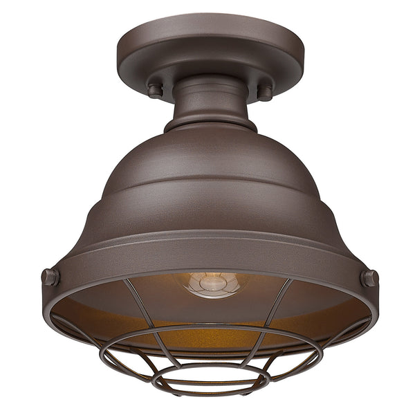 Bartlett Outdoor (Damp) Semi-Flush Mount Ceiling Light by Golden