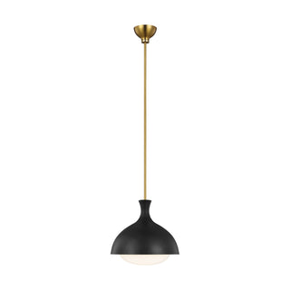Buy midnight-black-and-burnished-brass-with-milk-white-glass-and-white-shade Lucerne Outdoor (Damp) Pendant by Visual Comfort Studio