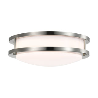 Buy brushed-nickel-with-white-glass Outdoor (Damp) Flush Mount Ceiling Light by Nuvo Lighting