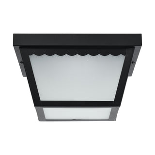 Buy black-with-frost-glass-and-frosted-shade Outdoor (Damp) Flush Mount Ceiling Light by Nuvo Lighting
