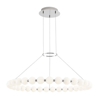 Buy polished-nickel-with-milk-glass-glass-and-white-shade Orbet Outdoor (Damp) Chandelier by Visual Comfort Modern