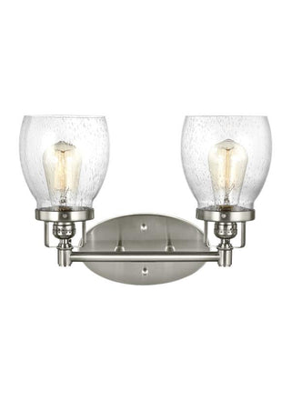Buy brushed-nickel-with-clear-seeded-glass-and-clear-seedy-shade Belton Vanity by Generation Lighting