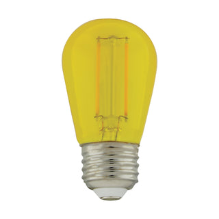 Buy transparent-yellow-with-transparent-yellow-glass-and-yellow-shade S14 1 Watt E26 S14 120V Outdoor (Wet)LED Light Bulb by Satco