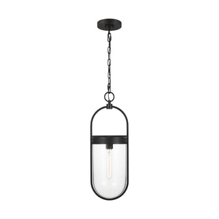 Buy aged-iron-with-clear-glass-and-clear-shade Blaine Outdoor (Damp) Pendant by Visual Comfort Studio
