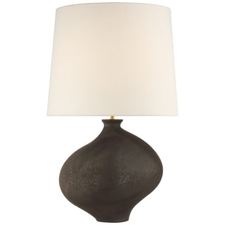 Buy stained-black-metallic-with-15-5-x-16-5-x-14-linen-glass Celia Table Lamp by Visual Comfort Signature