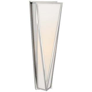 Buy polished-nickel-with-white-glass-glass-and-white-shade Lorino Outdoor (Damp) Sconce by Visual Comfort Signature