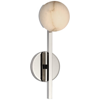 Buy polished-nickel-with-alabaster-glass-and-woven-natural-shade Pedra Outdoor (Damp) Sconce by Visual Comfort Signature