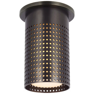 Buy bronze-with-white-glass-glass-and-white-shade Precision Outdoor (Damp) Flush Mount Ceiling Light by Visual Comfort Signature