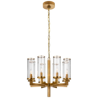 Buy antique-burnished-brass-with-clear-glass-glass-and-clear-shade Liaison Outdoor (Damp) Chandelier by Visual Comfort Signature