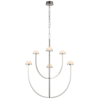 Buy polished-nickel-with-alabaster-glass Pedra Outdoor (Damp) Chandelier by Visual Comfort Signature