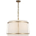 Hand-Rubbed Antique Brass with Linen Glass and White Shade
