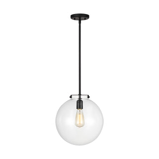 Buy midnight-black-with-clear-glass-and-clear-shade Kate Outdoor (Damp) Pendant by Visual Comfort Studio