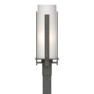 Buy coastal-natural-iron-with-opal-glass-gg-glass-and-opal-shade Vertical Bar Post Lantern by Hubbardton Forge