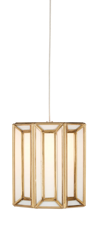 Buy white-antique-brass Daze Collection Pendant by Currey and Company