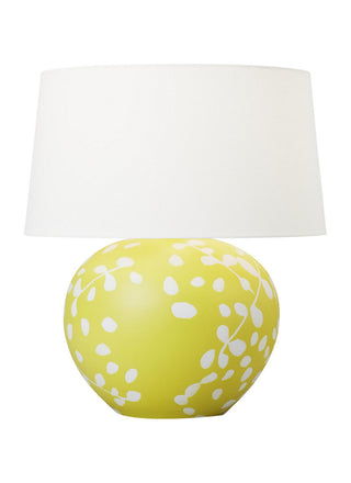 Buy semi-matte-citron-with-white-linen-glass-and-white-shade Nan Table Lamp by Visual Comfort Studio