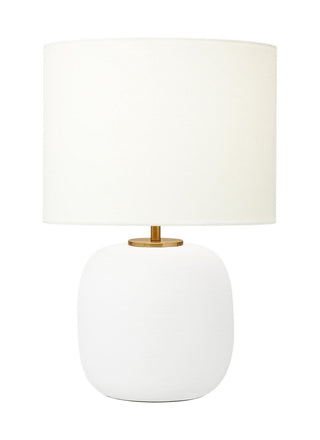 Buy matte-white-ceramic-with-white-linen-glass-and-white-shade Fanny Table Lamp by Visual Comfort Studio