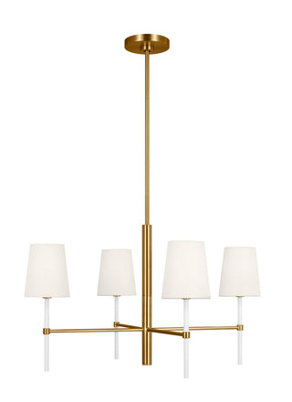 Buy burnished-brass-with-white-linen-glass Monroe Outdoor (Damp) Chandelier by Visual Comfort Studio