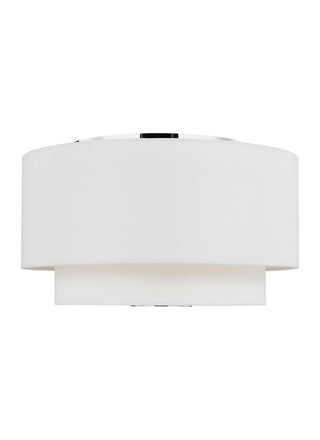 Buy polished-nickel-with-silk-screen-white-inside-clear-outside-glass Sawyer Outdoor (Damp) Flush Mount Ceiling Light by Visual Comfort Studio