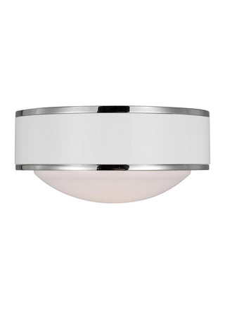 Buy polished-nickel Monroe Outdoor (Damp) Flush Mount Ceiling Light by Visual Comfort Studio