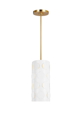 Buy burnished-brass-with-matte-white-glass-and-white-shade Dottie Outdoor (Damp) Pendant by Visual Comfort Studio