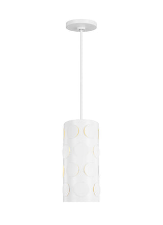 Buy matte-white-with-matte-white-glass-and-white-shade Dottie Outdoor (Damp) Pendant by Visual Comfort Studio
