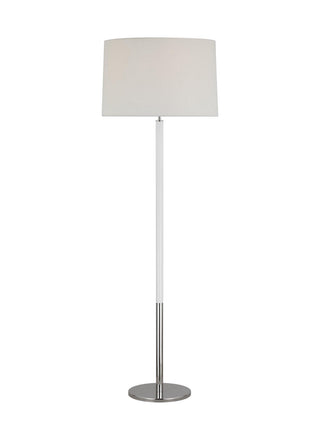 Buy polished-nickel-with-white-linen-glass Monroe Floor Lamp by Visual Comfort Studio