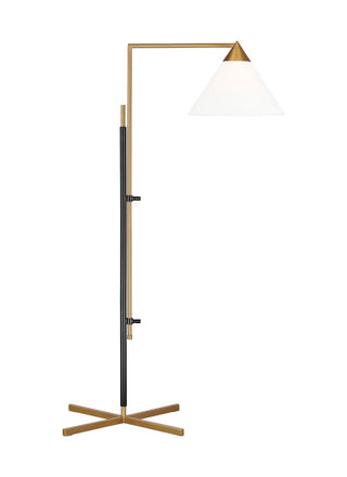 Buy burnished-brass-and-deep-bronze-with-white-linen-glass Franklin Floor Lamp by Visual Comfort Studio