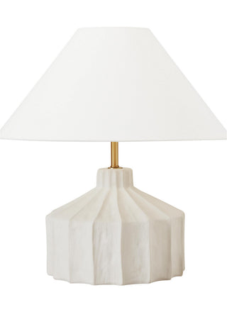 Buy matte-concrete-with-white-linen-glass-and-white-shade Veneto Table Accent Lamp by Visual Comfort Studio