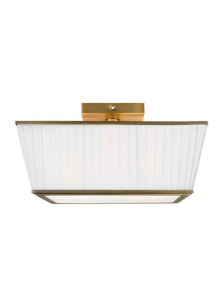 Buy time-worn-brass-with-milk-white-glass Esther Outdoor (Damp) Flush Mount Ceiling Light by Visual Comfort Studio