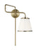 Time Worn Brass with White Linen Pleated Glass and White Shade