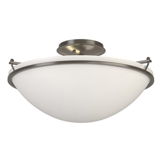 Buy dark-smoke-with-opal-glass-gg-glass-and-opal-shade Simple Lines Flush Mount Ceiling Light by Hubbardton Forge