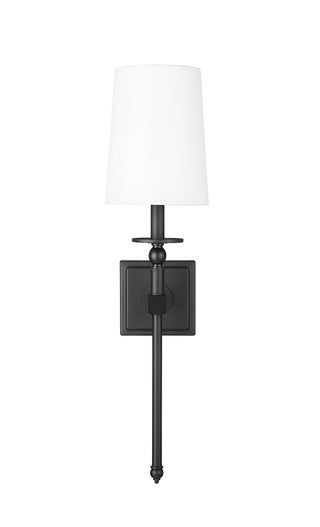 Buy matte-black-with-white-glass-and-white-shade Sconce by Millennium