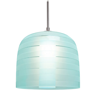 Buy satin-nickel-with-blue-glass-and-blue-shade Mitzi Outdoor (Damp) Pendant by Besa