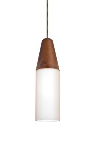 Buy bronze-with-white-glass-and-white-shade Nini Outdoor (Damp) Pendant by Besa