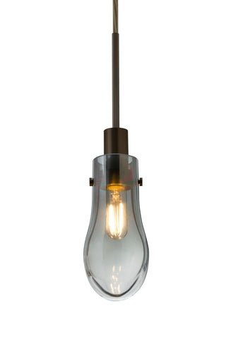 Buy bronze-with-gray-glass Wish Outdoor (Damp) Pendant by Besa