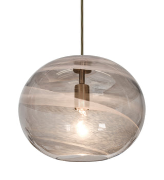 Buy bronze-with-gray-glass Geno Outdoor (Damp) Pendant by Besa