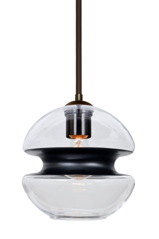 Buy bronze-with-black-glass-and-black-shade Hula Outdoor (Damp) Pendant by Besa