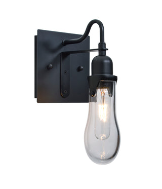 Buy black-with-clear-glass-and-clear-shade Wish Outdoor (Damp) Sconce by Besa