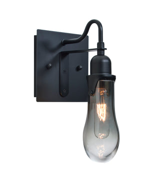 Buy black-with-gray-glass-and-silver-gray-shade Wish Outdoor (Damp) Sconce by Besa