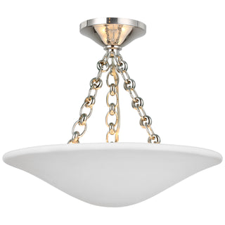 Buy polished-nickel-with-plaster-white-glass-and-white-shade Mollino Outdoor (Damp) Semi Flush Mount Ceiling Light by Visual Comfort Signature