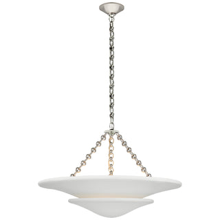 Buy polished-nickel-with-plaster-white-glass-and-white-shade Mollino Outdoor (Damp) Chandelier by Visual Comfort Signature