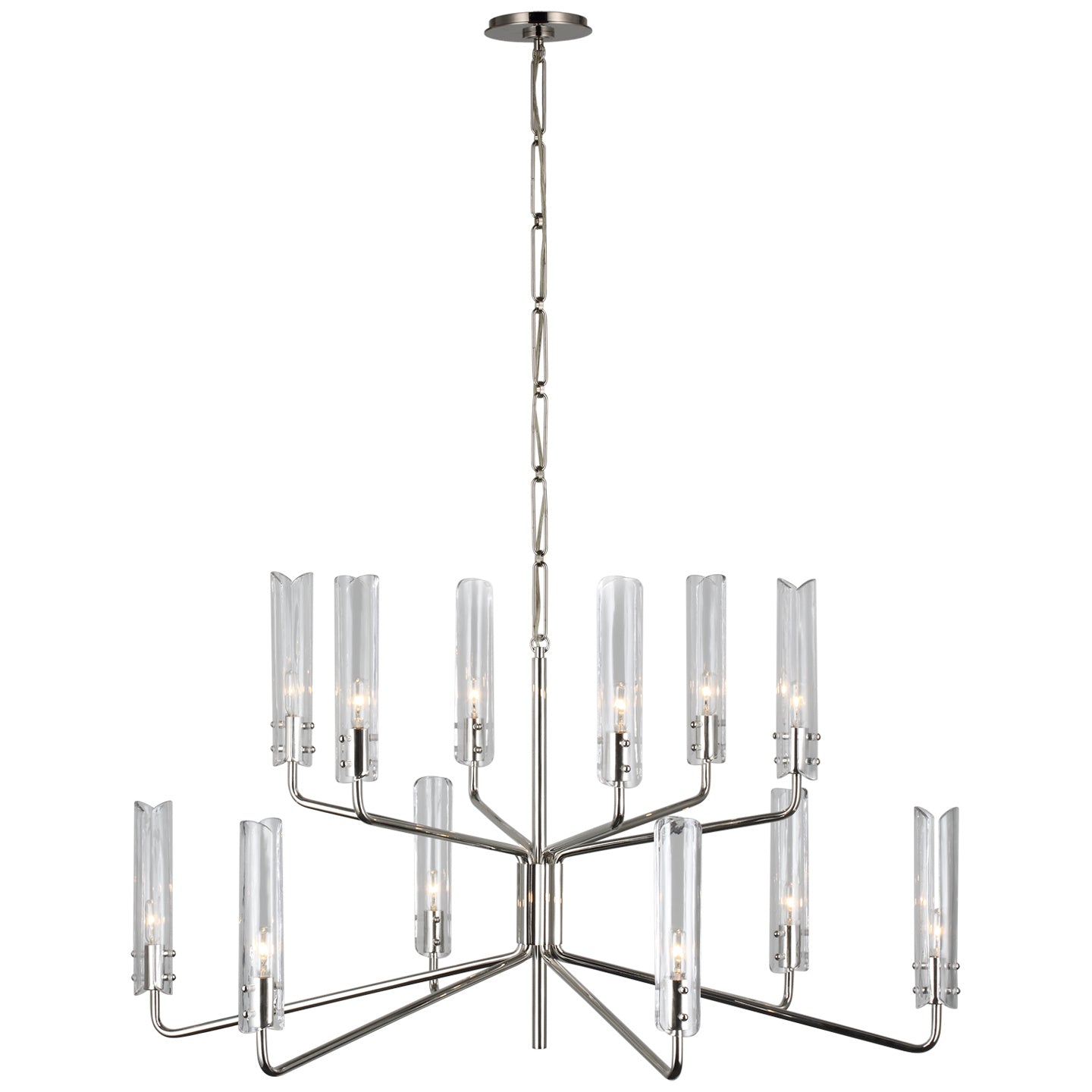 Visual Comfort Signature - ARN 5484PN-CG - LED Chandelier - Casoria - Polished Nickel from Lighting & Bulbs Unlimited in Charlotte, NC
