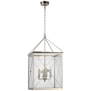 Buy polished-nickel-with-clear-glass-glass-and-clear-shade Rossi Outdoor (Damp) Lantern by Visual Comfort Signature