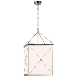 Buy polished-nickel-with-white-glass-glass-and-white-shade Rossi Outdoor (Damp) Lantern by Visual Comfort Signature
