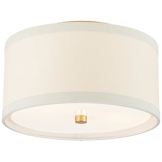 Buy gild-with-cream-linen-glass-and-white-shade Walker Flush Mount Ceiling Light by Visual Comfort Signature