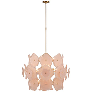Buy soft-brass-with-blush-tinted-glass-glass-and-pink-shade Leighton Outdoor (Damp) Chandelier by Visual Comfort Signature
