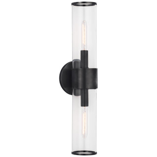 Buy bronze-with-clear-glass-glass-and-clear-shade Liaison Outdoor (Damp) Sconce by Visual Comfort Signature