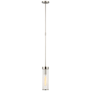Buy polished-nickel-with-crackle-glass-glass-and-clear-shade Liaison Outdoor (Damp) Pendant by Visual Comfort Signature